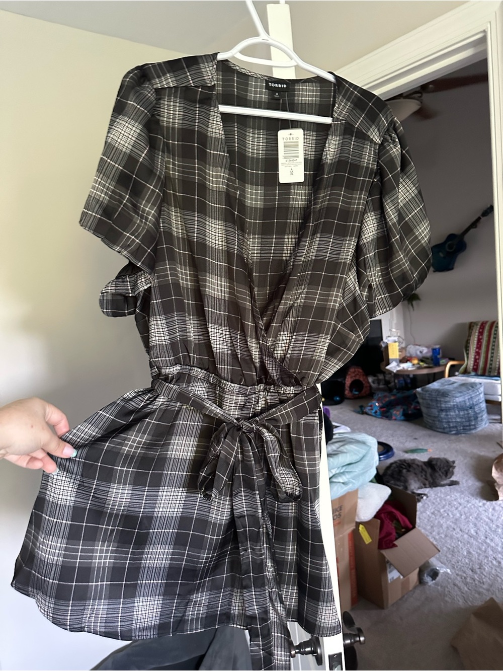 Torrid Babydoll Satin Surplice Blouse, size 4x